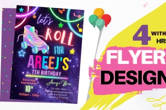 design kids flyers or any event poster, brochure in 4 hours