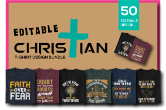 give you readymade christian tshirt design  bundle