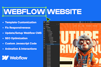 update, customize webflow template, or fix webflow website