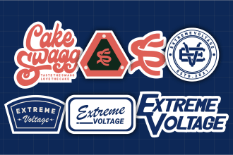 design sticker, badge, patch lettering for merchandise