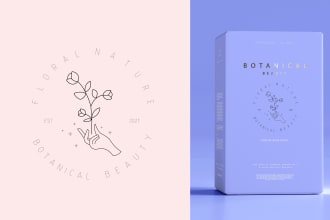 design hand drawn simple and lovely botanical boho logo
