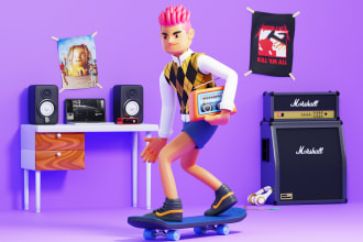 create a modern 3d illustration for your website, apps, etc