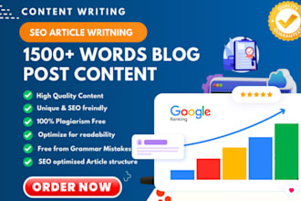 do SEO article writing, website content and blog writing
