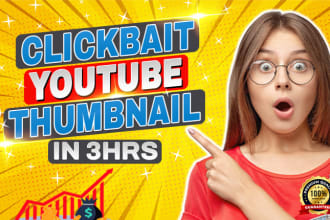 design attractive youtube thumbnail in 3 hours