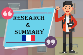 do research and summaries in french