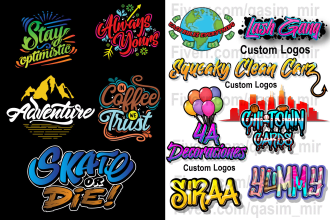 design trendy typographic logo, street wear clothing fashion designs