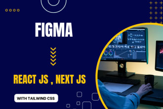 convert landing page figma to react js and next js with tailwind css
