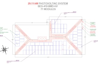 design solar permit plans and pv layout on autocad