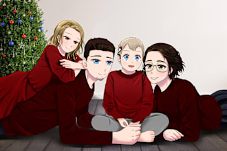 draw your family in anime style