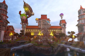 build highest quality large minecraft map, building or spawn