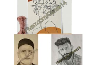 design realistic portrait hand made sketches