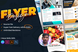 design corporate, school, food, handyman, travel flyer or brochure with in 6hr
