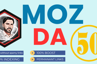 increase domain authority moz da50 plus with SEO backlinks