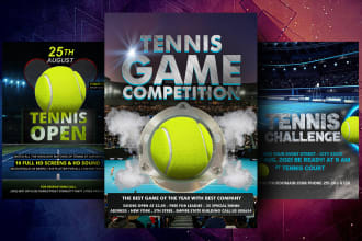 design tennis sport  flyer, tennis poster, or sport magazine