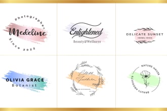 design botanical boho logo and feminine business branding