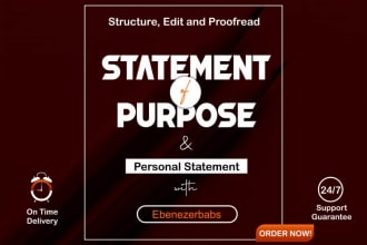 structure and edit personal statement, statement of purpose or resume very fast