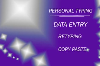 do personal typing copy paste retyping data entry
