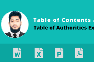 create clickable table of contents or authorities on word or pdf