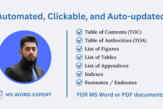 create a clickable table of contents or table of authorities in word or pdf