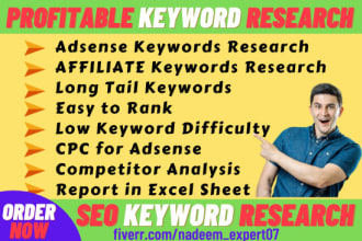do excellent long tail seo keyword research and competitor analysis