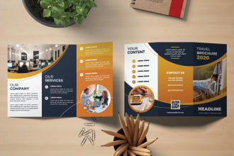 design modern bifold, trifold brochure, leaflet, pamphlet