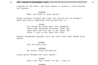 write a professional screenplay for you