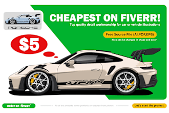 an detailed vector illustration of your car or vehicle