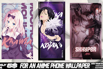 design a costum anime phone or pc wallpaper for you