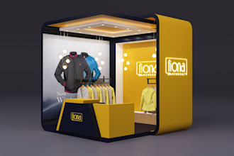 design your 3d exhibition booth, stall, kiosk, stand