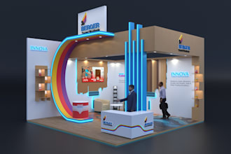design your 3d exhibition booth, stall, kiosk, stand