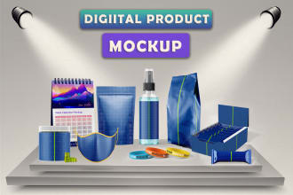 do product packaging design and digital product mockup