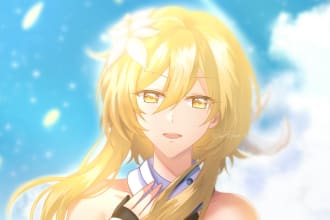 draw fanart, original character, illustration in anime style