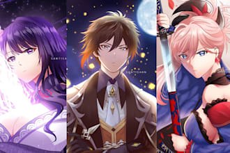 draw anime style, fanart, original character sfw