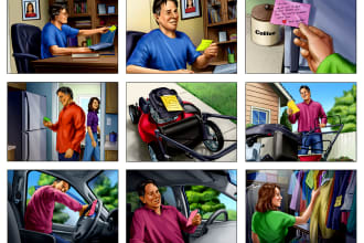 professional storyboards, digital painting