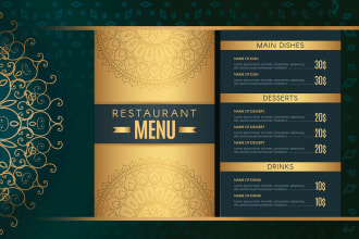 design restaurant menu , digital food menu flyer and signage