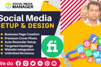 create or setup facebook business page, instagram, youtube, and more