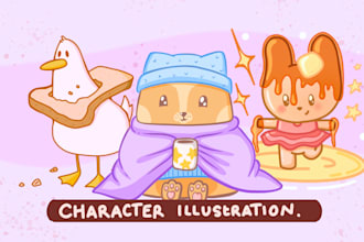 create a unique stylized creature or character illustration