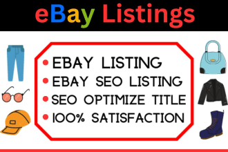 be your ebay lister for your ebay listing, ebay product listing, and ebay SEO