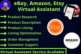 be amazon etsy ebay virtual assistant for product listing