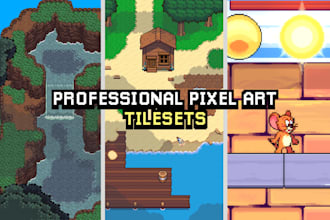 draw a pixel art tileset or scenery for your game