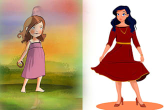 design 2d cartoon character