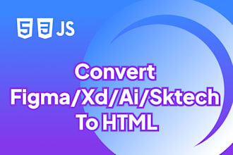 make HTML template from PSD, xd, ai, figma, sketch designs