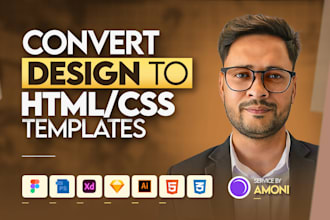 convert figma PSD xd ai sketch design to HTML templates