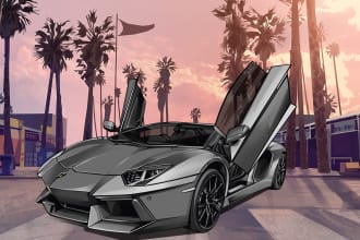 create stunning illustration of your car or any vehicle with gta style