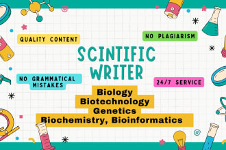 write or edit scientific content on biology and biotechnology