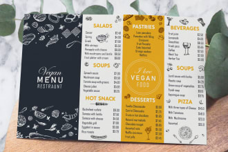 design modern, attractive restaurant menu and food menu for you in 12 hours