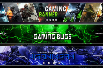 design an outstanding youtube banner, gaming channel art for you