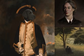 make digital oil painting from your photo with classic style