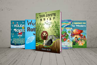 create a professional kids book cover or children book cover