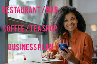 write a detailed restaurant and bar, coffee and tea shop business plan